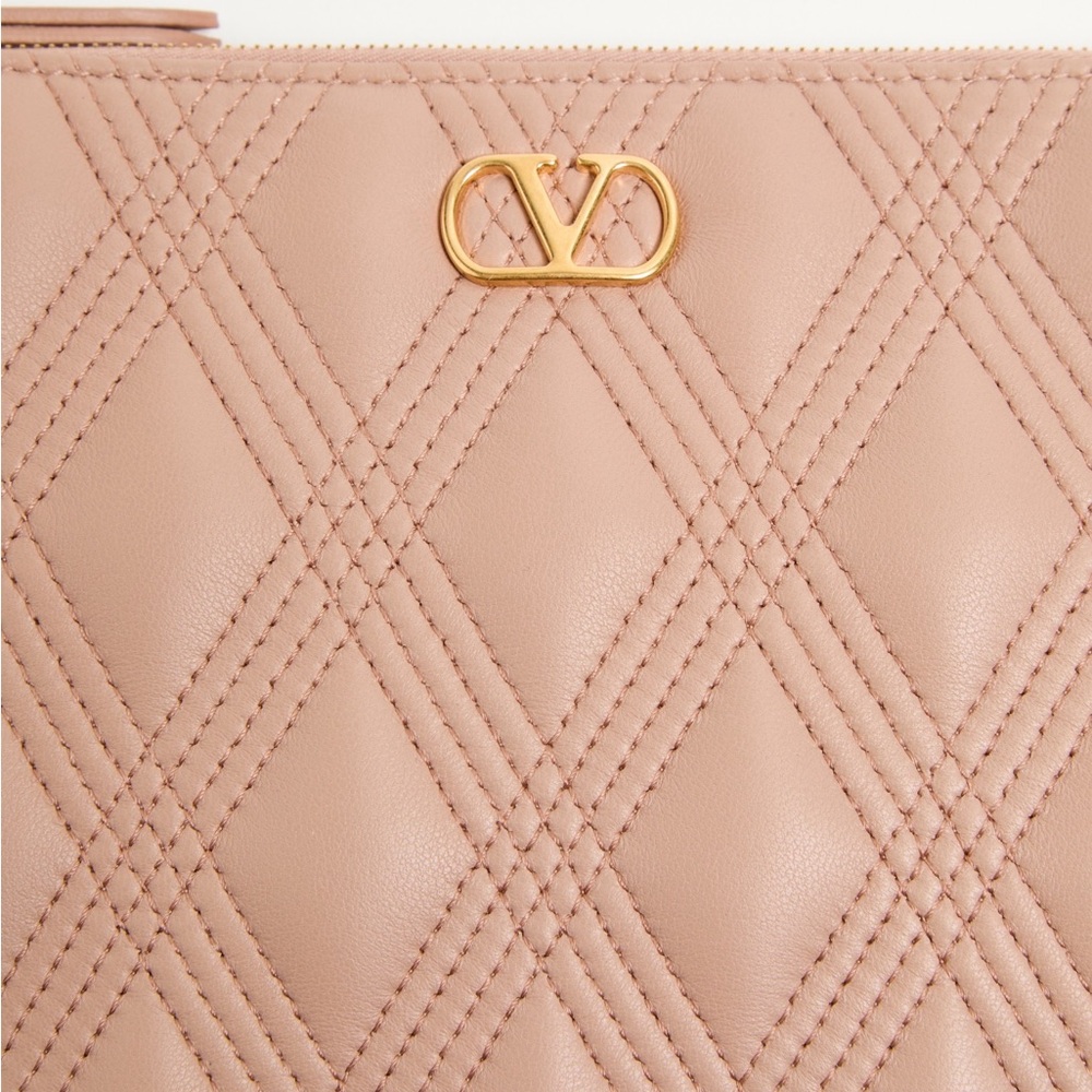 Valentino Garavani Pink Quilted Pouch Napa Leather - Picture 2 of 6